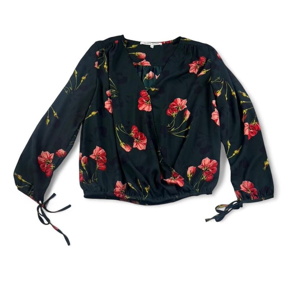 Collective Concepts Women’s Green Floral Blouse Size Medium